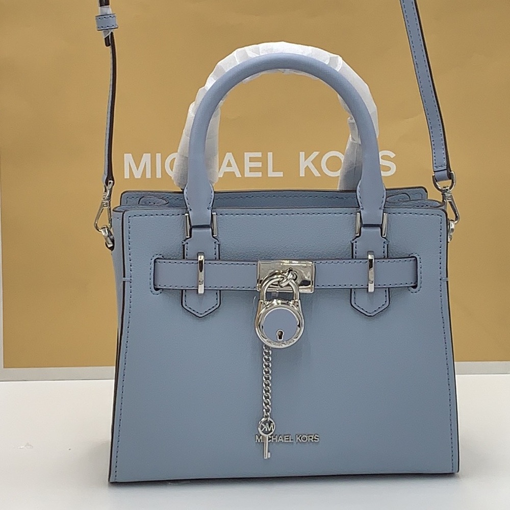 MICHAEL KORS HAMILTON SMALL SATCHEL PALE GOLD COLOR - Picture 7 of 13